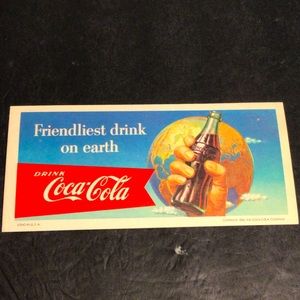 RARE NOS 1956 Coca-Cola Cardboard Advertising 3.5x7.5in